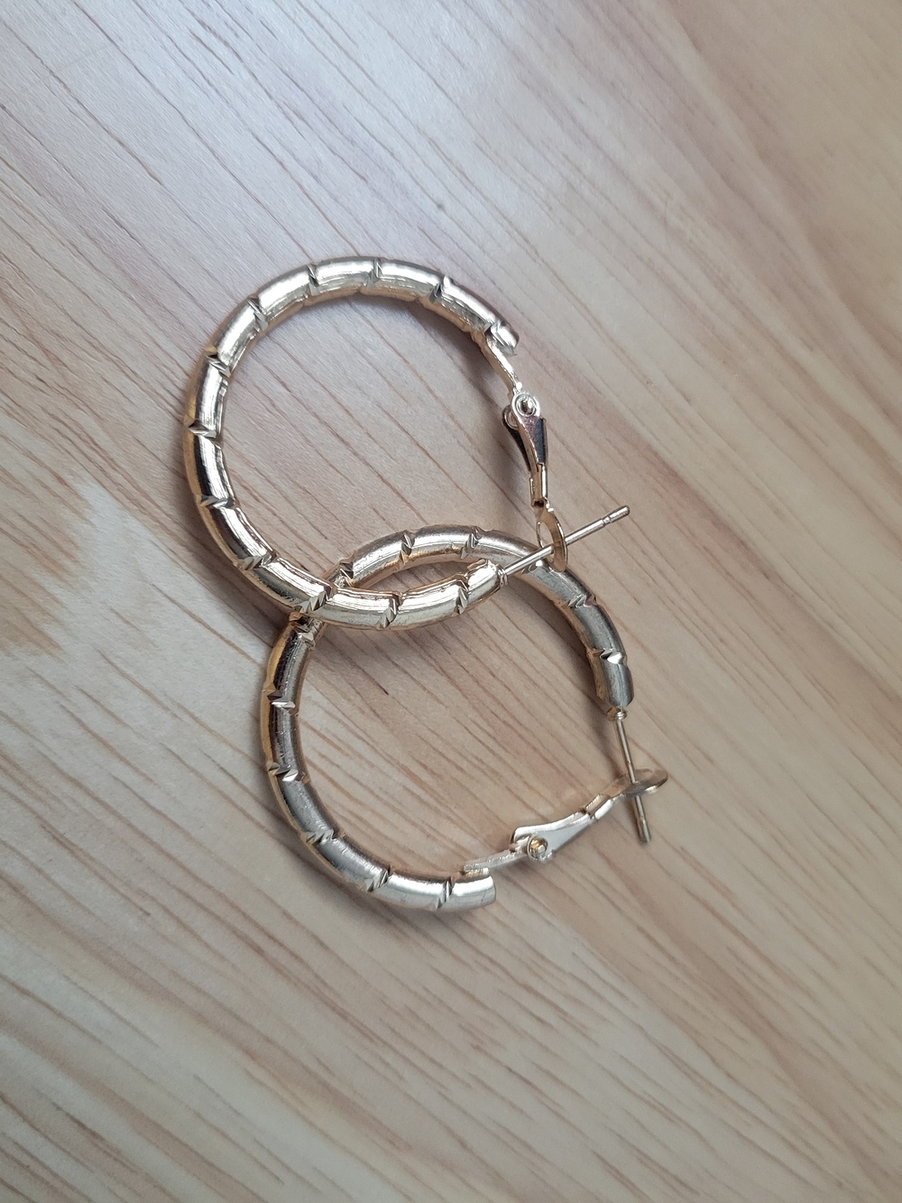 Gold Textured Hoop Earrings